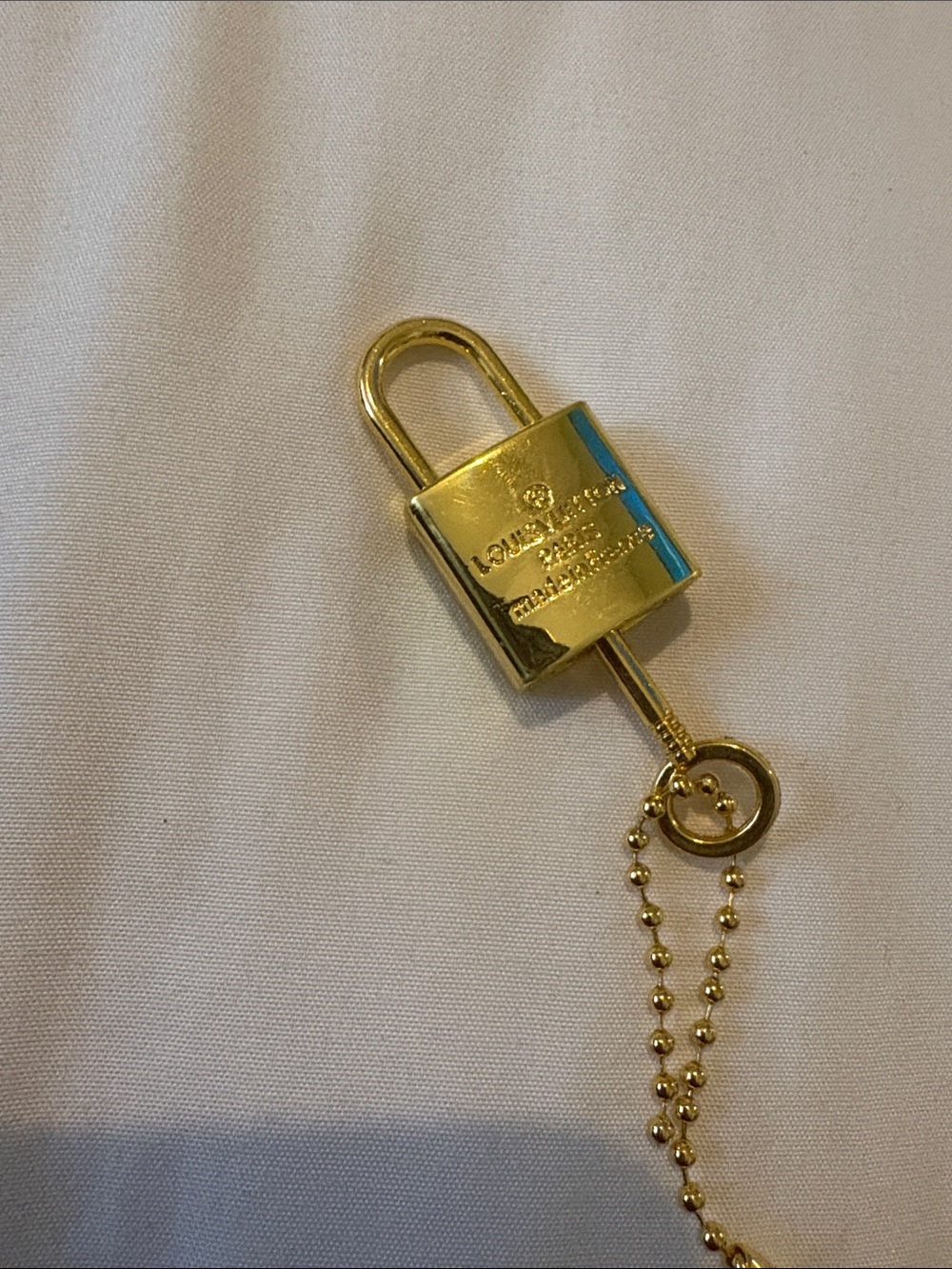 Gold Padlock Charm Keychain